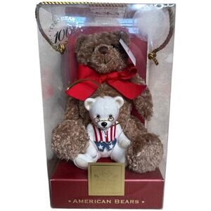 Vntg 100th Anniversary Lenox Americana Bear Hand-Painted & Accented in 24 K Gold